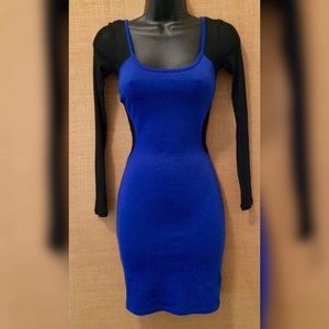 Sexy bright blue bodycon dress